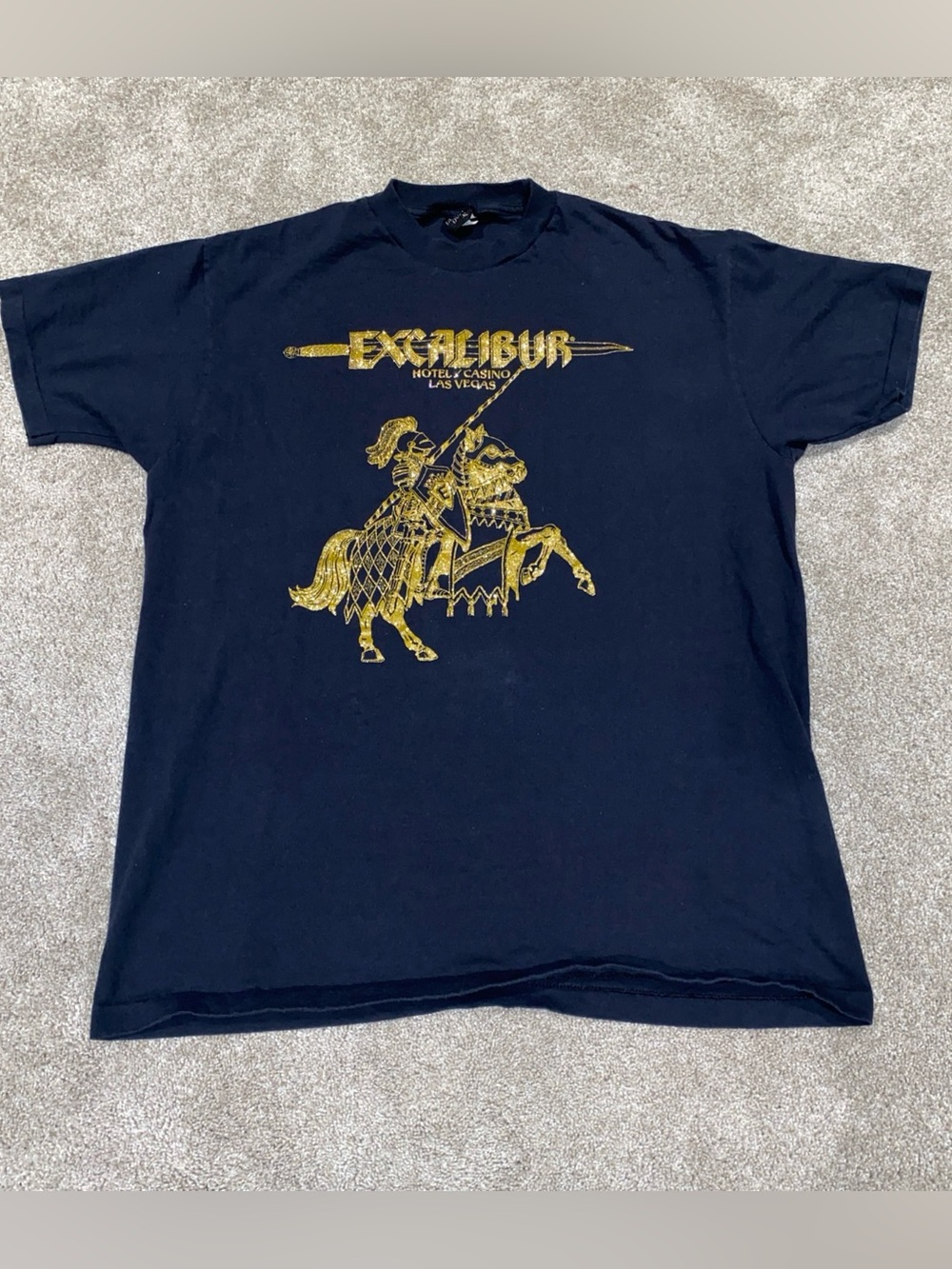 Vintage 90s Excalibur Hotel Casino Las Vegas T- Shirt Diamond Dust Men’s‎ XL USA